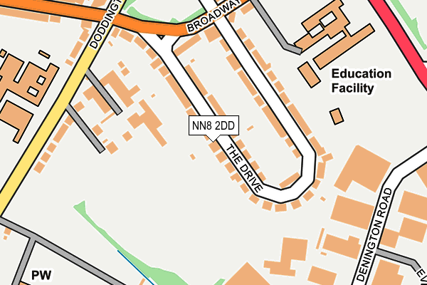 NN8 2DD map - OS OpenMap – Local (Ordnance Survey)