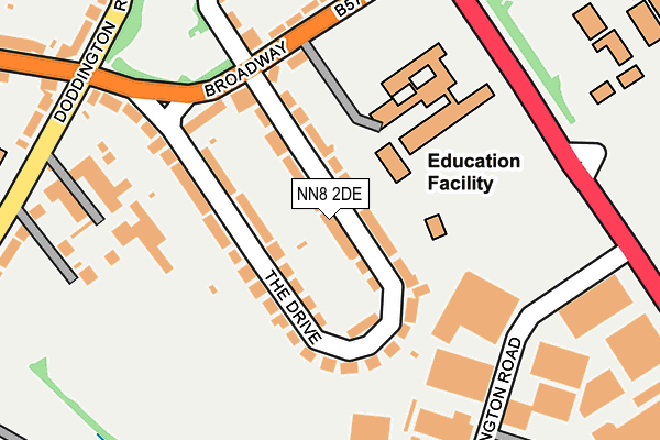 NN8 2DE map - OS OpenMap – Local (Ordnance Survey)