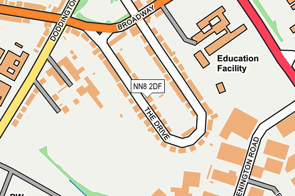 NN8 2DF map - OS OpenMap – Local (Ordnance Survey)