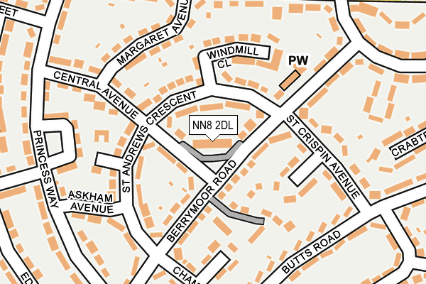 NN8 2DL map - OS OpenMap – Local (Ordnance Survey)