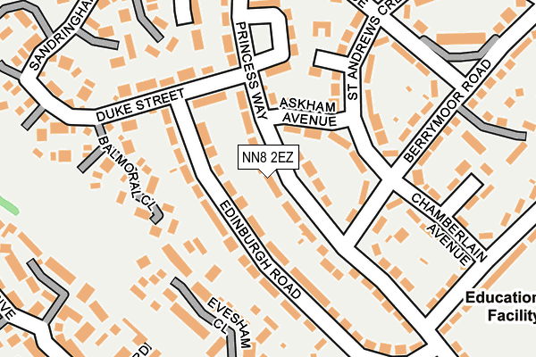 NN8 2EZ map - OS OpenMap – Local (Ordnance Survey)