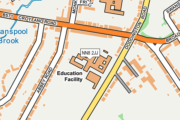 NN8 2JJ map - OS OpenMap – Local (Ordnance Survey)