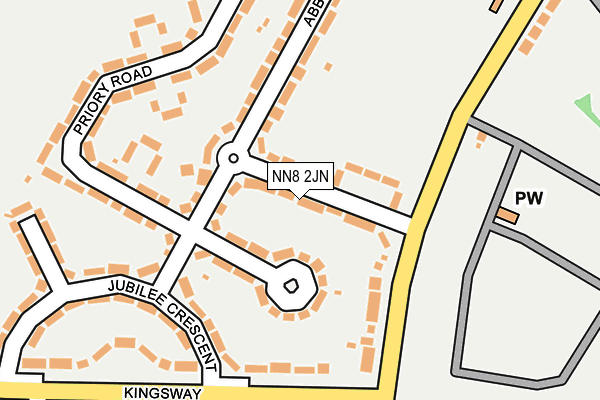 NN8 2JN map - OS OpenMap – Local (Ordnance Survey)