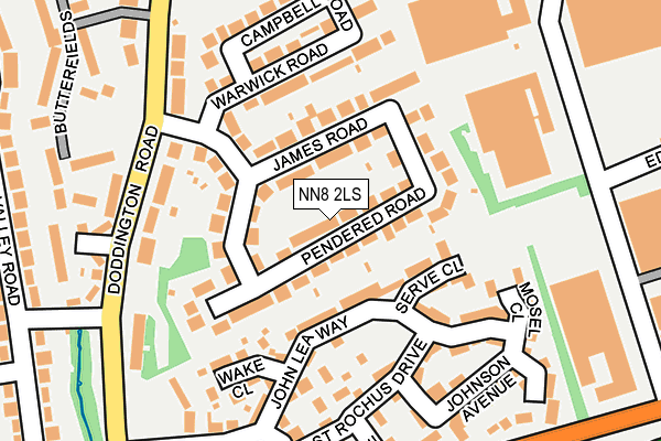 NN8 2LS map - OS OpenMap – Local (Ordnance Survey)