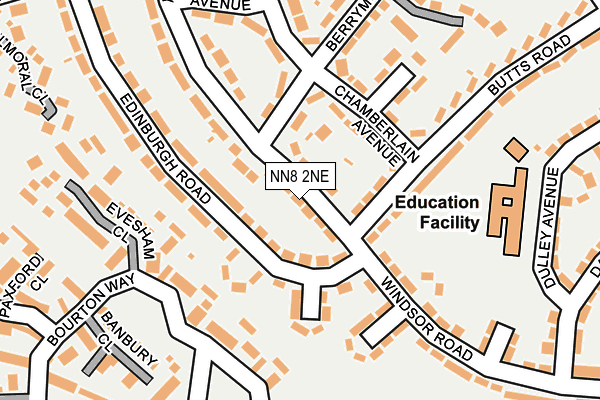 NN8 2NE map - OS OpenMap – Local (Ordnance Survey)