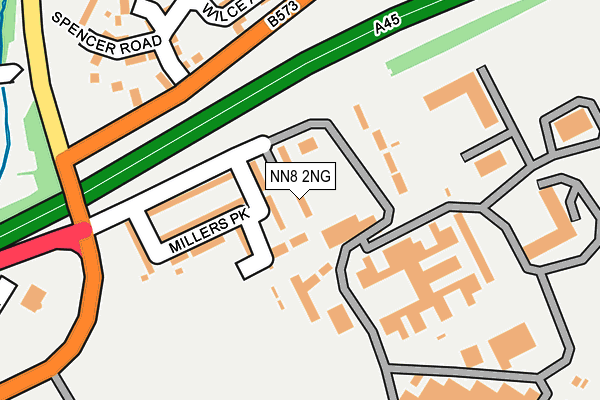 NN8 2NG map - OS OpenMap – Local (Ordnance Survey)