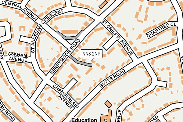 NN8 2NP map - OS OpenMap – Local (Ordnance Survey)