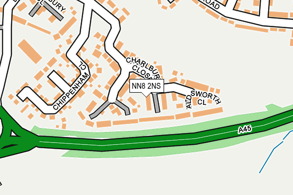 NN8 2NS map - OS OpenMap – Local (Ordnance Survey)