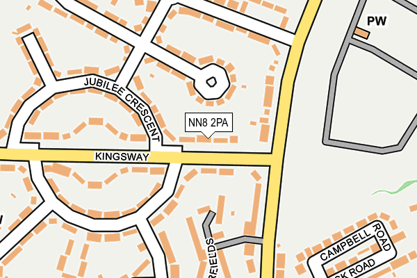 NN8 2PA map - OS OpenMap – Local (Ordnance Survey)