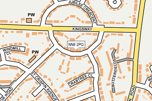 NN8 2PQ map - OS OpenMap – Local (Ordnance Survey)