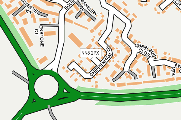 NN8 2PX map - OS OpenMap – Local (Ordnance Survey)