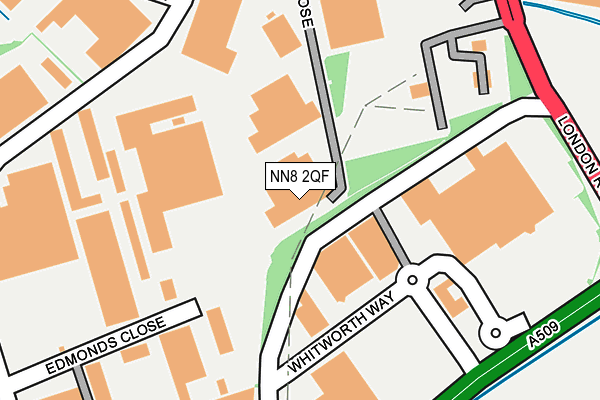 NN8 2QF map - OS OpenMap – Local (Ordnance Survey)