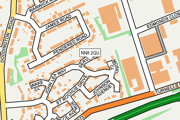 NN8 2QU map - OS OpenMap – Local (Ordnance Survey)