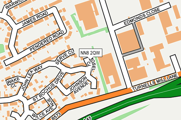 NN8 2QW map - OS OpenMap – Local (Ordnance Survey)
