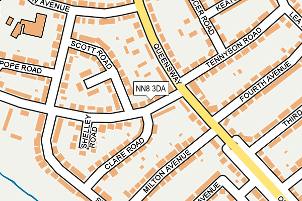 NN8 3DA map - OS OpenMap – Local (Ordnance Survey)