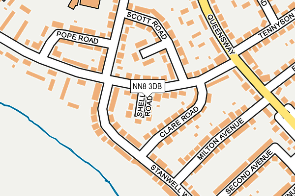 NN8 3DB map - OS OpenMap – Local (Ordnance Survey)