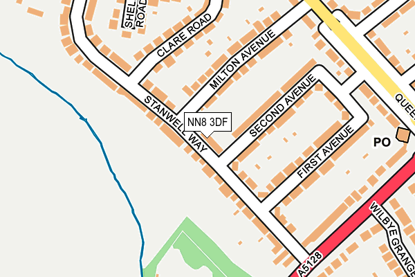 NN8 3DF map - OS OpenMap – Local (Ordnance Survey)