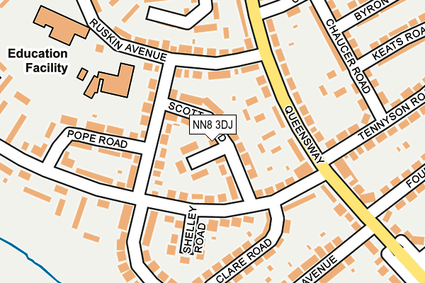 NN8 3DJ map - OS OpenMap – Local (Ordnance Survey)