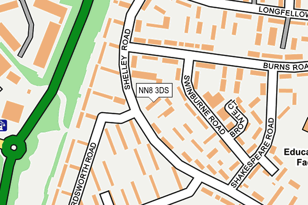 NN8 3DS map - OS OpenMap – Local (Ordnance Survey)