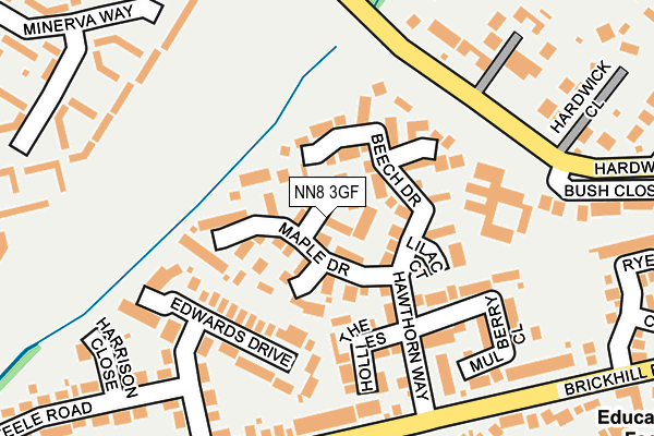 NN8 3GF map - OS OpenMap – Local (Ordnance Survey)