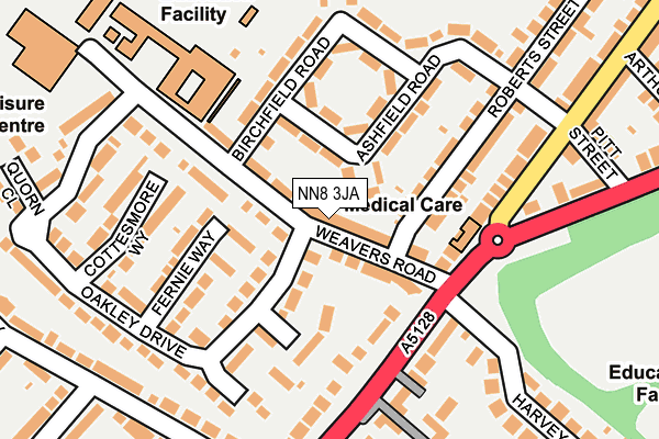 NN8 3JA map - OS OpenMap – Local (Ordnance Survey)