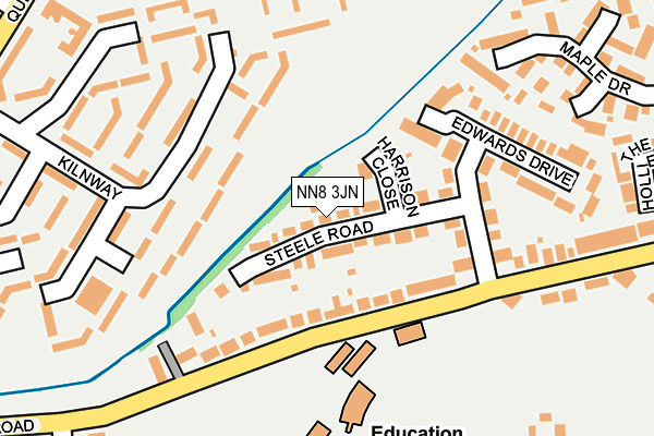 NN8 3JN map - OS OpenMap – Local (Ordnance Survey)