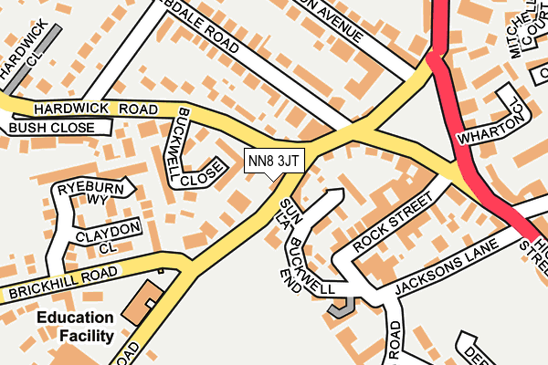 NN8 3JT map - OS OpenMap – Local (Ordnance Survey)