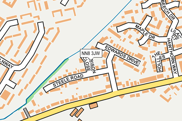 NN8 3JW map - OS OpenMap – Local (Ordnance Survey)