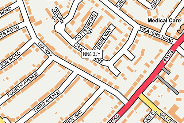 NN8 3JY map - OS OpenMap – Local (Ordnance Survey)