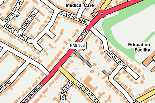 Map of STANLEY MEWS (WELLINGBOROUGH) MANAGEMENT LIMITED at local scale