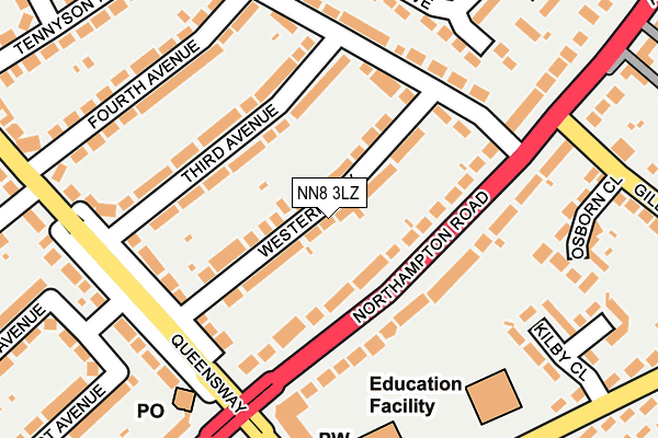 NN8 3LZ map - OS OpenMap – Local (Ordnance Survey)