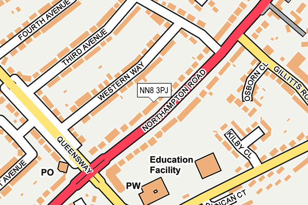 NN8 3PJ map - OS OpenMap – Local (Ordnance Survey)