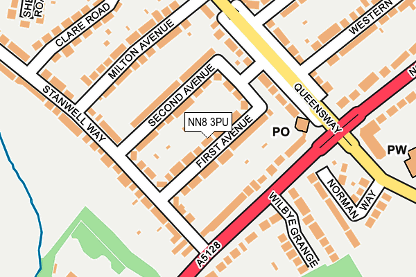 NN8 3PU map - OS OpenMap – Local (Ordnance Survey)