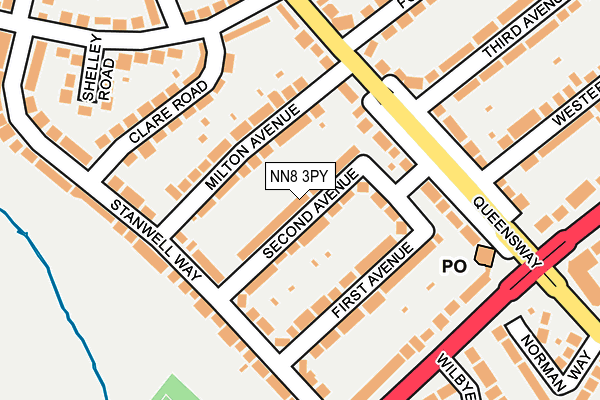 NN8 3PY map - OS OpenMap – Local (Ordnance Survey)