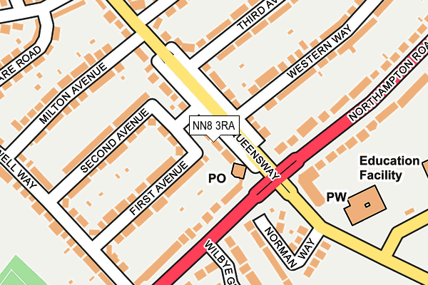 NN8 3RA map - OS OpenMap – Local (Ordnance Survey)