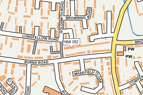 NN8 3RZ map - OS OpenMap – Local (Ordnance Survey)