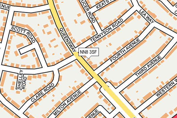NN8 3SF map - OS OpenMap – Local (Ordnance Survey)