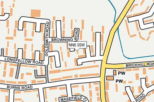 NN8 3SW map - OS OpenMap – Local (Ordnance Survey)