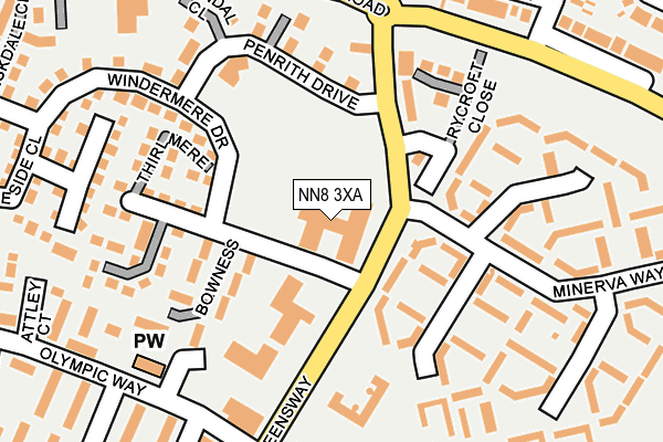 NN8 3XA map - OS OpenMap – Local (Ordnance Survey)