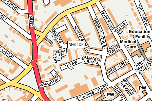 NN8 4DF map - OS OpenMap – Local (Ordnance Survey)