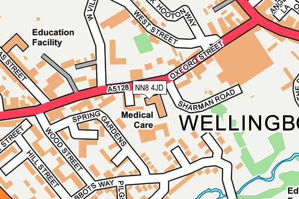 NN8 4JD map - OS OpenMap – Local (Ordnance Survey)