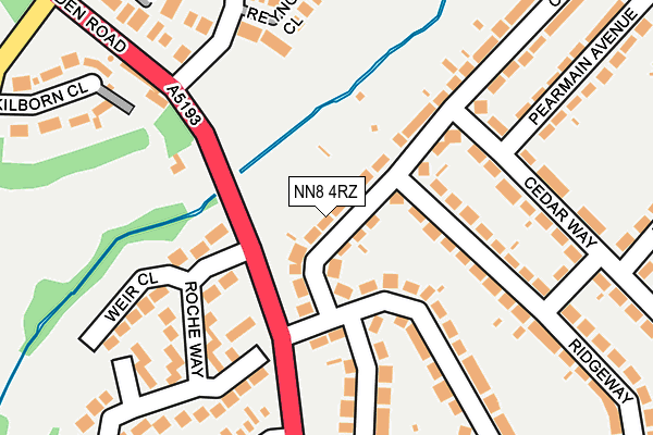 NN8 4RZ map - OS OpenMap – Local (Ordnance Survey)