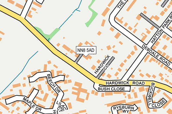 NN8 5AD map - OS OpenMap – Local (Ordnance Survey)