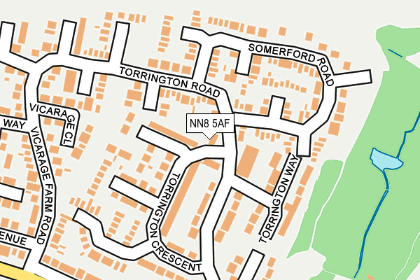 NN8 5AF map - OS OpenMap – Local (Ordnance Survey)