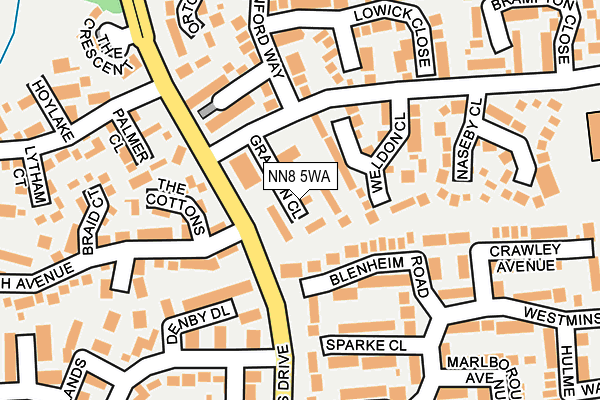 NN8 5WA map - OS OpenMap – Local (Ordnance Survey)
