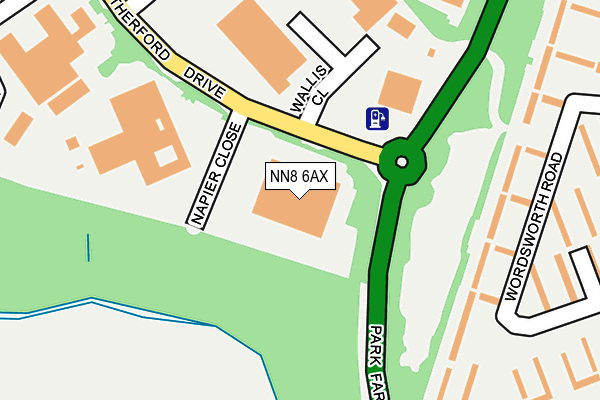 NN8 6AX map - OS OpenMap – Local (Ordnance Survey)
