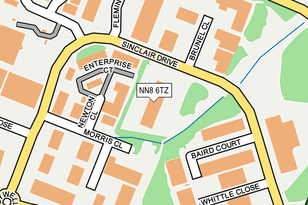 NN8 6TZ map - OS OpenMap – Local (Ordnance Survey)