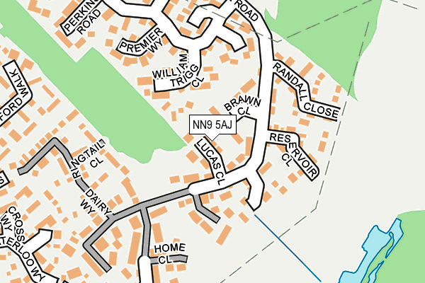 NN9 5AJ map - OS OpenMap – Local (Ordnance Survey)
