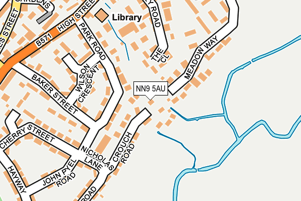 NN9 5AU map - OS OpenMap – Local (Ordnance Survey)