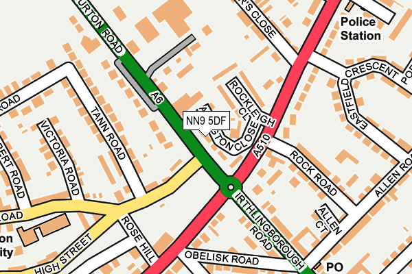 NN9 5DF map - OS OpenMap – Local (Ordnance Survey)